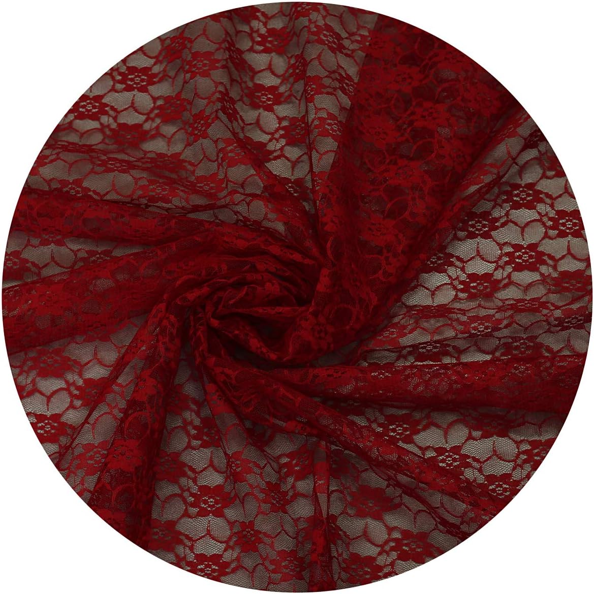 MDS® Pack of 200 Lace Chair Sashes for Weddings, Decorative Floral Lace Chair Bows Bands for Banquet, Reception, Anniversary, Bridal Shower, Birthday, Party, Ceremony & Event Décor - Apple Red