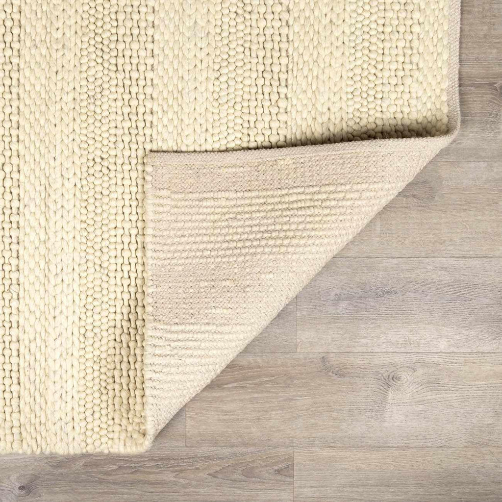 BoutiqueRugs Beige Striped Transitional Wool 3x5 Accent Rug Hand Woven Flatweave Textured Bohemian Clarke Entryway Bedside Nursery Mudroom Bathroom Powder Room Stain Resistant Non-Shedding
