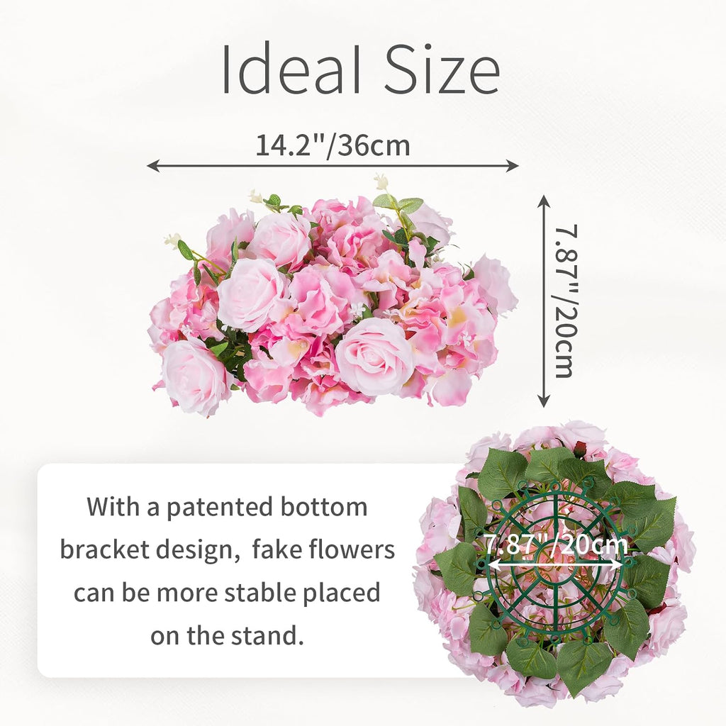 Pink Flowers Balls for Centerpieces: 10 PCS 14.2' Diam Flower Centerpieces for Tables in Wedding Reception Decorations Arrangement for Party Celebration Planners