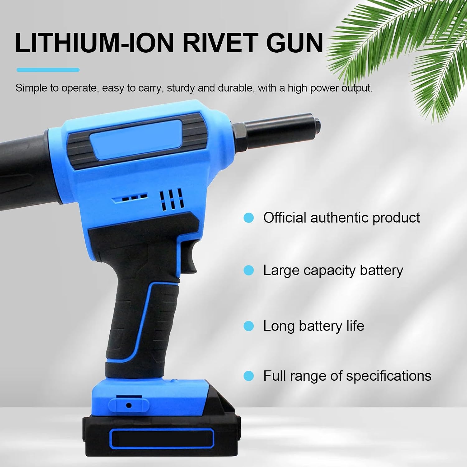 Electric Lithium Riveting Nut, Rechargeable Cored Aluminum Alloy Stainless Steel Rivet Gun, Pop Rivet Gun for Screw Drivers and Drills