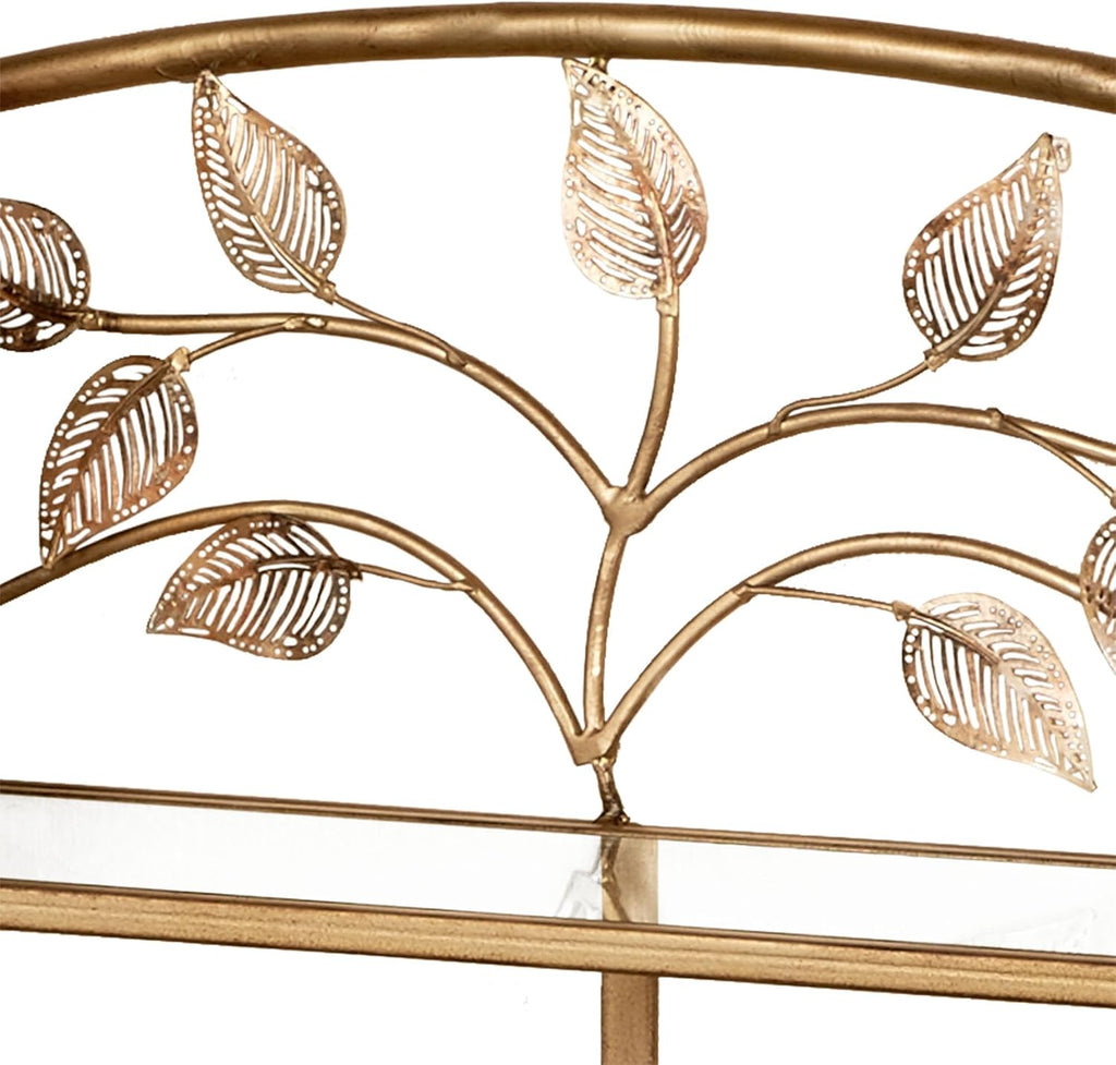 Touch of Class Eden Powder Coated Metal Wall Shelf with Glass Shelves and Towel Bar Champagne Bronze 24' Wx6 Dx24 H