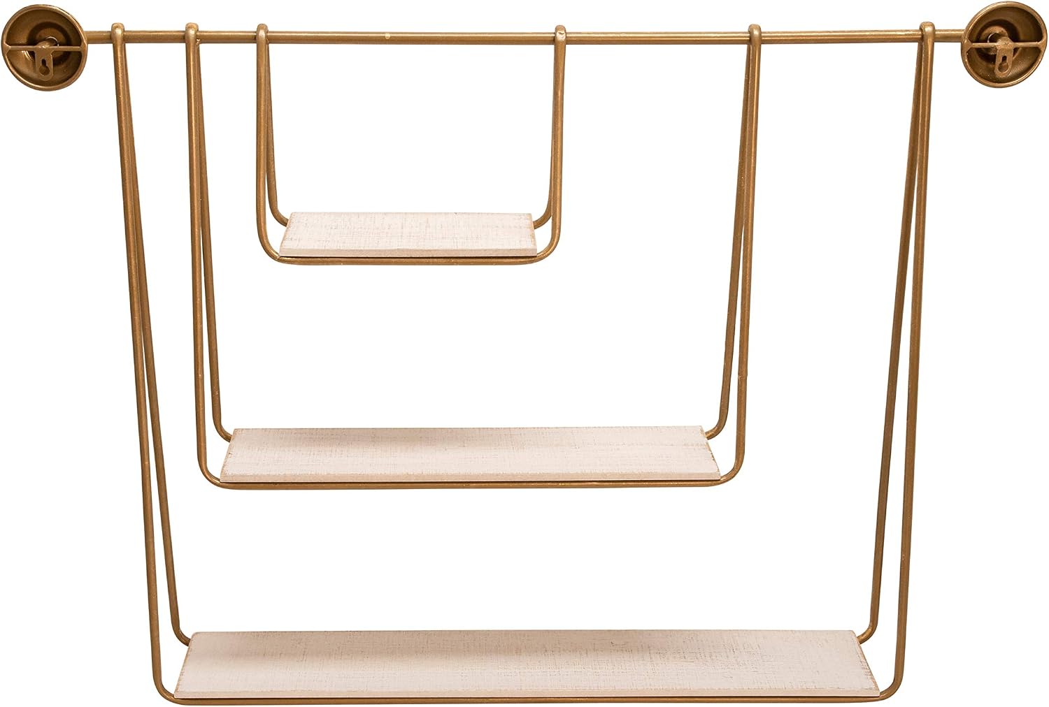 Metal and Wood Wall Shelves – Storage Shelves for Wall and Everyday Display, Living Room Or Office Wall Decor Placement, Modern Home Decor Wall Shelf Storage Organizer – 39', White