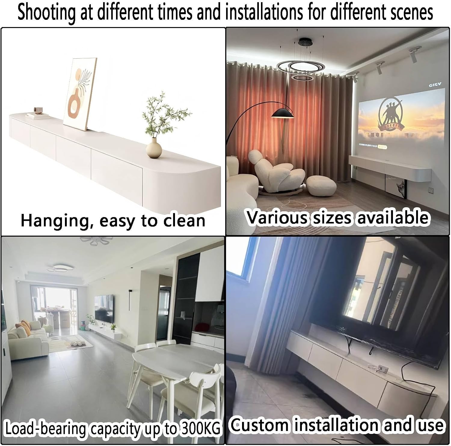 Floating TV Stand with Drawers for Bedroom,Solid Wood Living Room tv Stand,Suitable for Various scenarios Wall Shelf TV Cabinet White, 78.7'