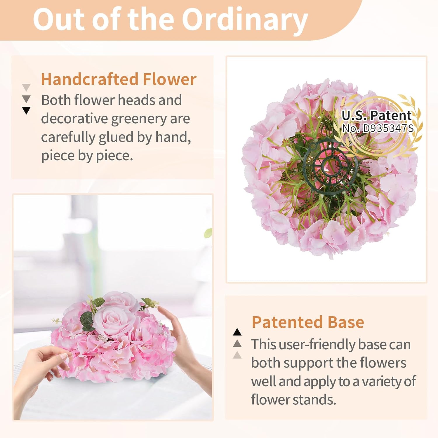 NUPTIO Flower Balls Flowers for Centerpieces: 10 Pcs 11.8 inch Diam Pink Artificial Rose Fake Flower Arrangement Bouquet for Wedding Party Tables Decorations