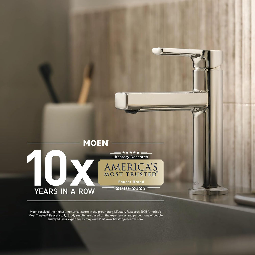 Moen Y5794CH 24-Inch Wide Modern Bathroom Hotel-Style Towel Storage Shelf with Towel Bar, Chrome