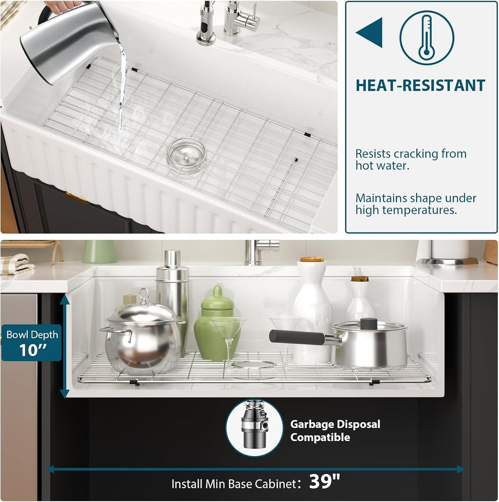 36 Large Farmhouse Sink 36x20x10 Inch White Farmhouse Kitchen Sink Fireclay Apron Front Single Bowl 10 Inch Deep Farm Barn Basin