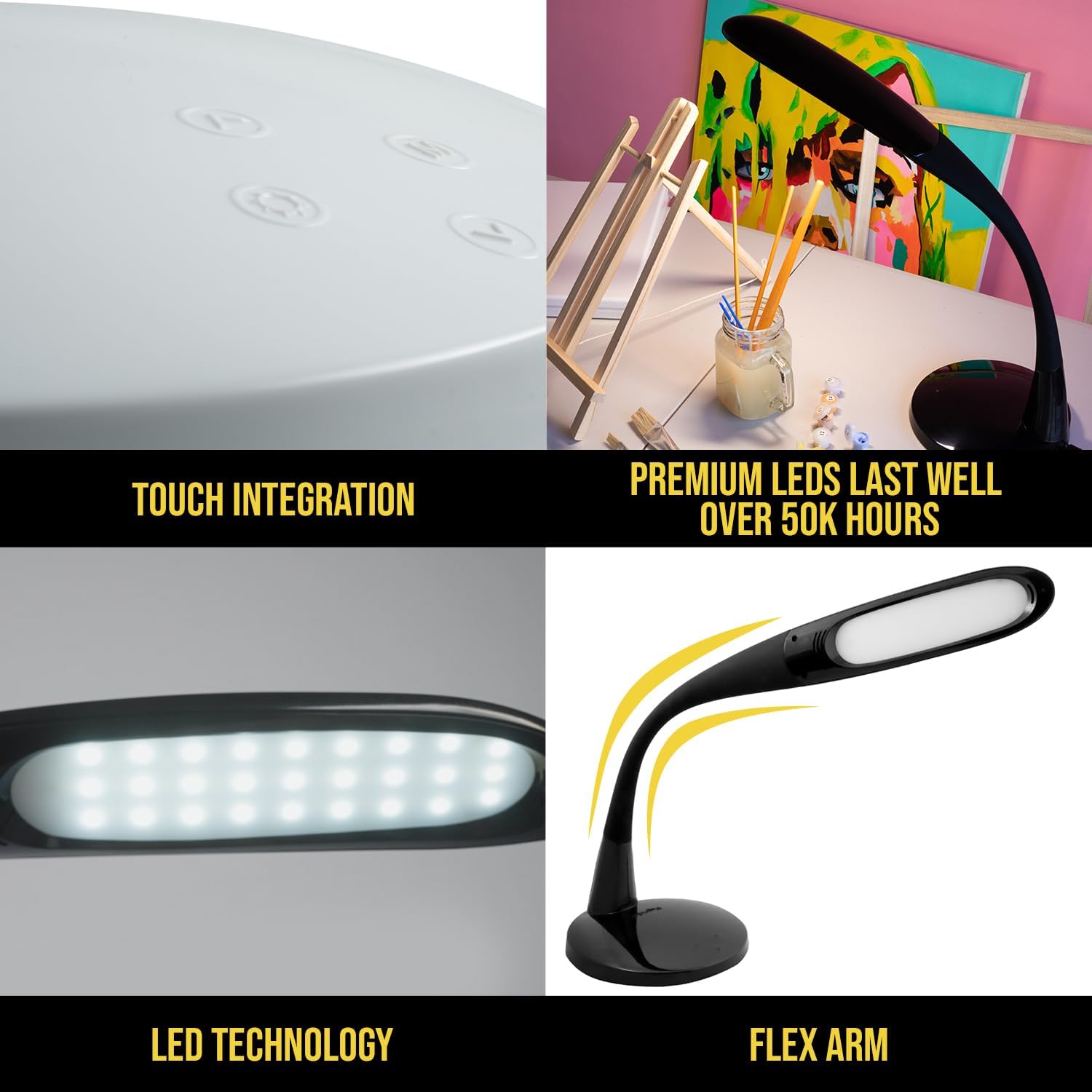 Stella Two Task Lamp, Adjustable Desk Lamp, Dimmable LED Light with Custom Color Temperature for Desk, Home Office, Bedroom, or Living Room, Modern Design for Work, Study, and Reading Needs (12W)