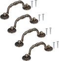 4 Set Modern Antique Cabinet Handle with Screw Bronze Sliding Door Handle for Wardrobe Shoe Cabinet, Kitchen Cupboard Door, Furniture Handle for Bedroom Drawer Door