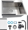 Stainless Steel Kitchen Sink, Small Single Bowl Sink, Topmount Compact Bar/Utility Sink With Tap Hole, Overflow & Drainer Kit, For Bar, Pub, RV, Campervan, Basement, Outdoor Use(Silver,55x45cm)