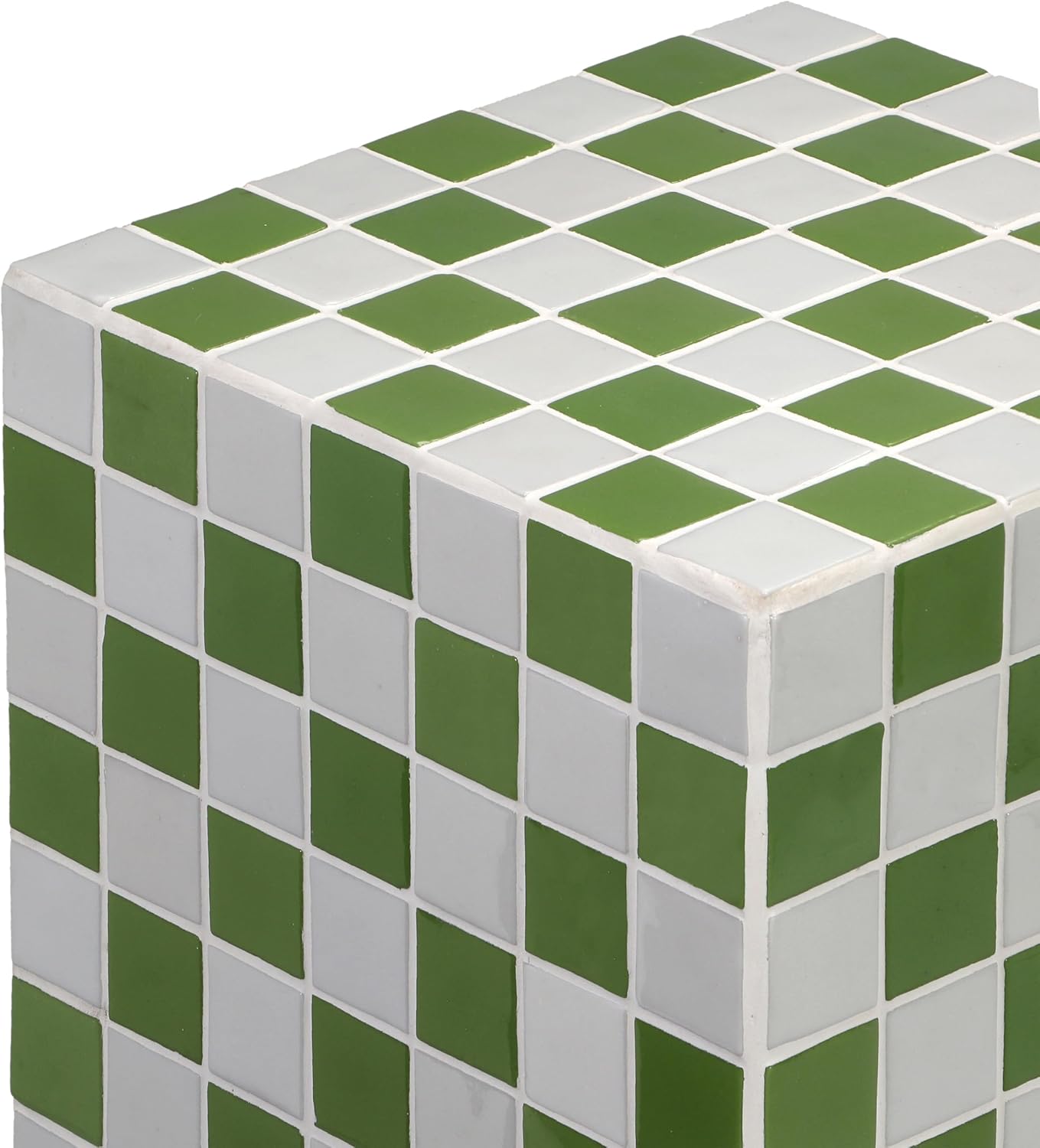 JONATHAN Y END2000J Callista 18' Modern Bohemian Ceramic Tiled Rectangle End Table, Side Table, Accent Table for Living Room, Bedroom, Green/Light Gray