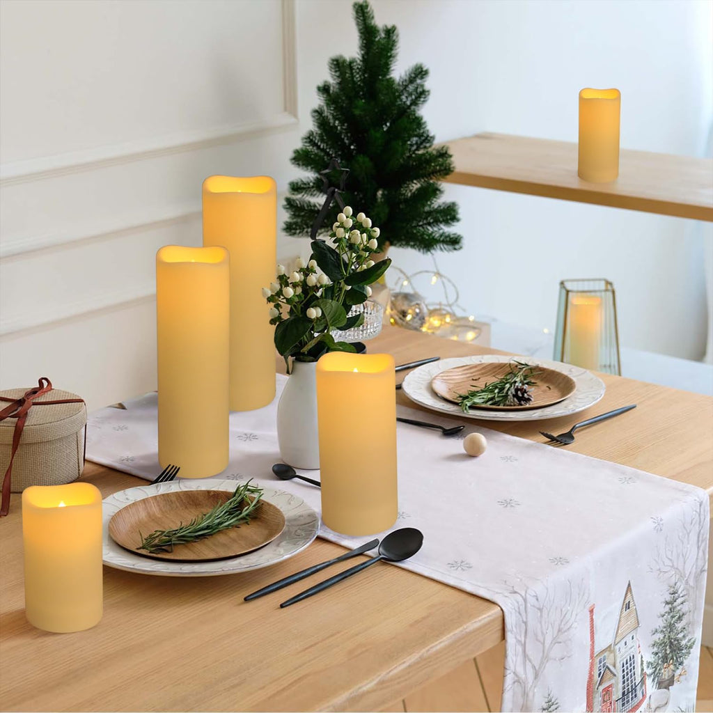 144-Pack LED Flameless Flickering Candles with Remote Control and 2/4/6/8 H Timer Led Pillar Candles of Wedding, Table, Halloween,Christmas Decorations and Special Occasions (Three Sizes)