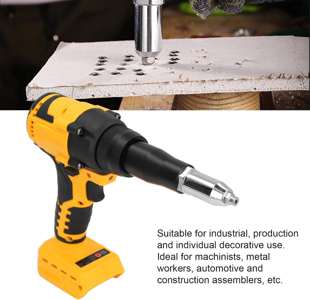 Brilluxa Cordless Rivet Gun, 20V Electric Riveter Tool for DCB206 DCB207 DCB208 Battery, Brushless Auto Pop Rivet Gun 3.2–4.8mm with LED Light