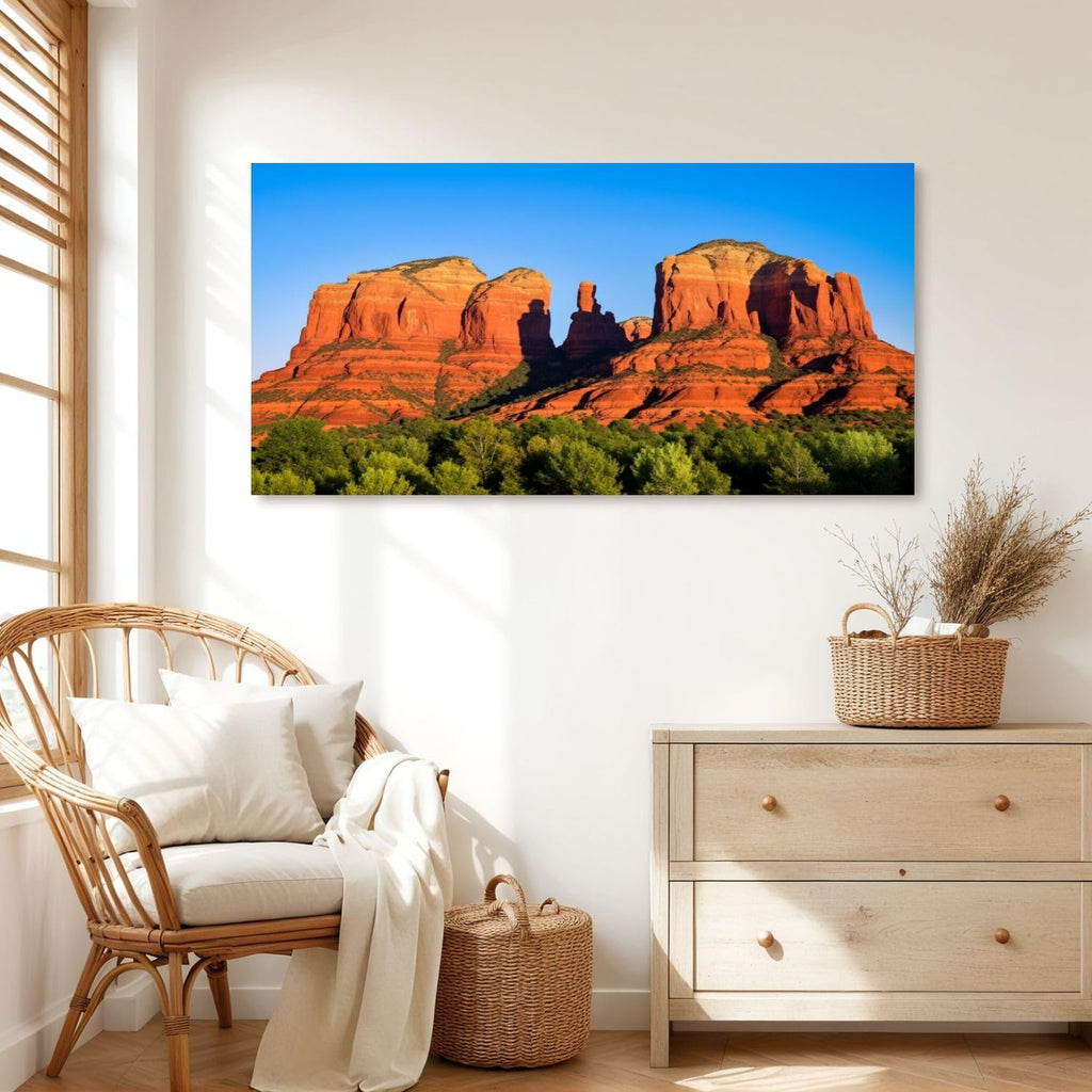 Canvas Wall Art Prints Cathedral Rock Sedona Arizona sunset Large Framed Artwork Wall Paintings Pictures Posters 30'x60' Home Decor for Living Room Office Bedroom