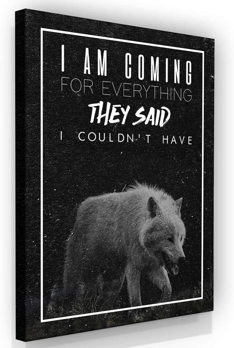 SuccessHunters Motivational Wolf Canvas Print House Office Decor Modern Art Home Inspiration Decoration Motivation Inspirational Entrepreneur Pop Culture (40' x 30')