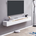 FPIGSHS Wall Mounted Media Console with 2 Drawers Solid Wood Floating TV Stand Hanging TV Shelf Entertainment Center TV Cabinet, for Home Office (D, 71 inches)