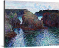 CANVAS ON DEMAND Rocks At Port-Goulphar, Belle-Ile Canvas Wall Art Print by Claude Monet, Classic, Impressionism, Traditional, Home Decor, Ocean Artwork,45' x36in