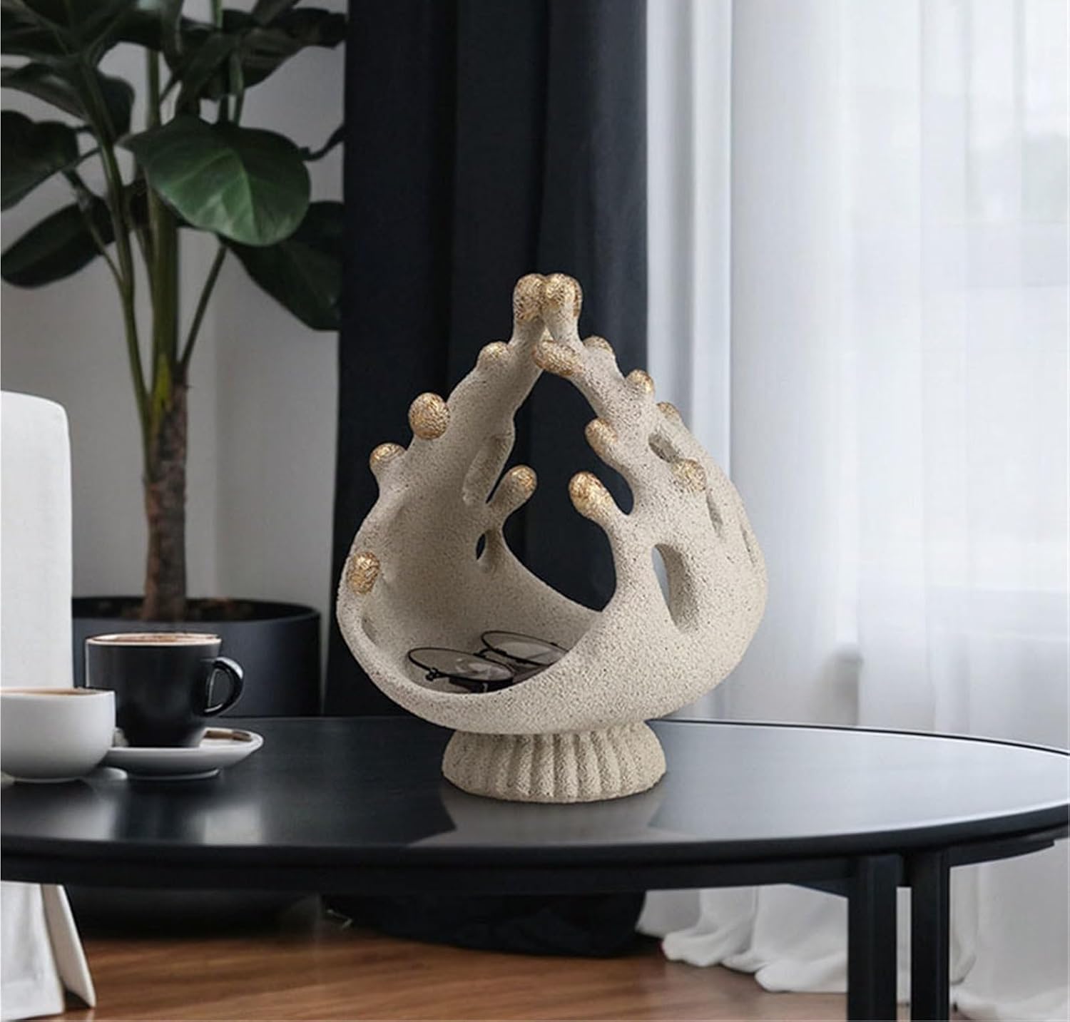 Waves Shape Fruit Bowl, Creative Resin Storage Tray - Desktop Small Items Organizer, Room Aesthetic Decor & Snack Plate(Color2)