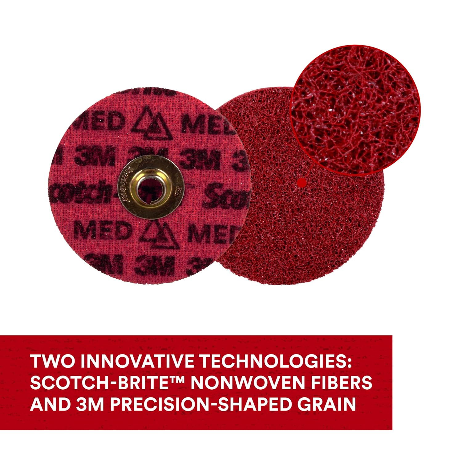 Scotch-Brite Precision Surface Conditioning Disc, TN Quick Change, Coarse, Ceramic, Nonwoven, 4-1/2 in x No Hole, 50/Case
