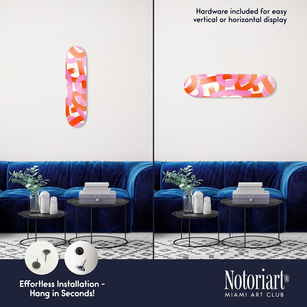 Trendy Pop Acrylic Wall Art Die-Cut Easy-to-Hang, 1 Panel 8' x 32', Crossing Paths I Skateboard