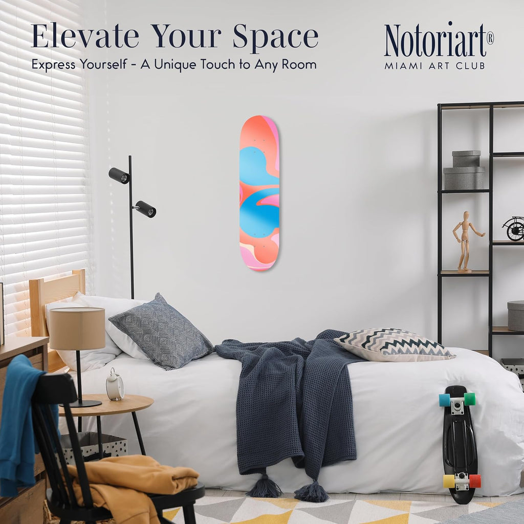Trendy Pop Acrylic Wall Art Die-Cut Easy-to-Hang, 1 Panel 8' x 32', Flowing Air Skateboard I