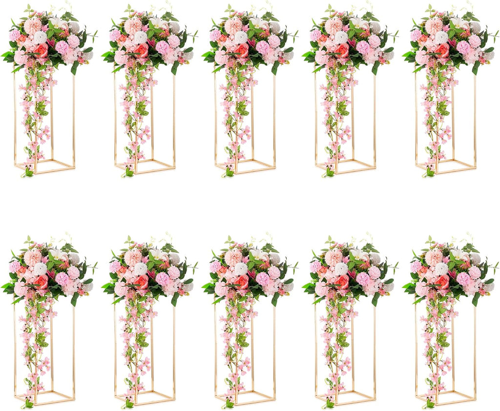 Gold Flower Stand for Table: 23.6' Tall Centerpiece Stand for Wedding Table Reception Floral Center Pieces with Home Decoration Party Event 10 PCS