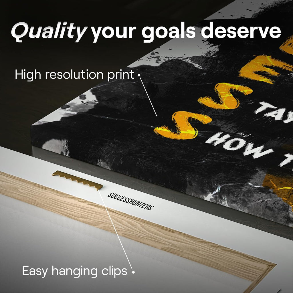 Success Ingredients Wall Art Office Decor Motivational Canvas Print Successful Quote, Inspirational Succeed Sign Goal, Obstacles, Self-Doubt (30' x 40')