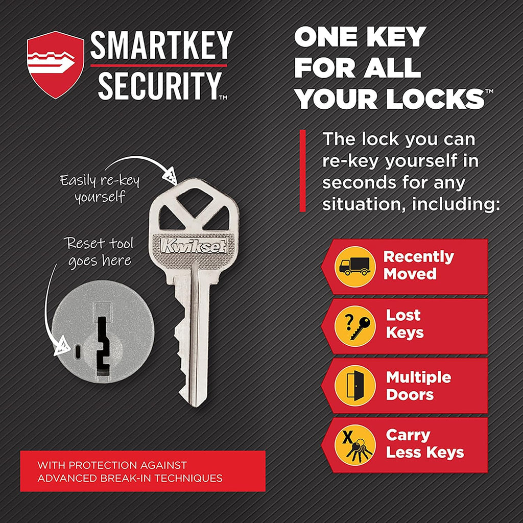 Kwikset Casey Entry Door Handle with Lock and Key, Secure Keyed Reversible Lever Exterior, for Front Entrance and Bedrooms, Matte Black, 10 Pack, Pick Resistant SmartKey Rekey Security and Microban