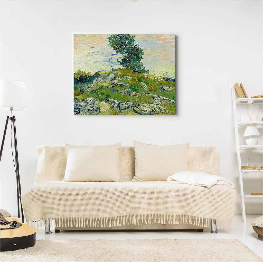 CP CANVASPATH The Rocks by Vincent Van Gogh Size:30x36x1.5 Canvas Prints Giclee Print Wall Art for Home Decor