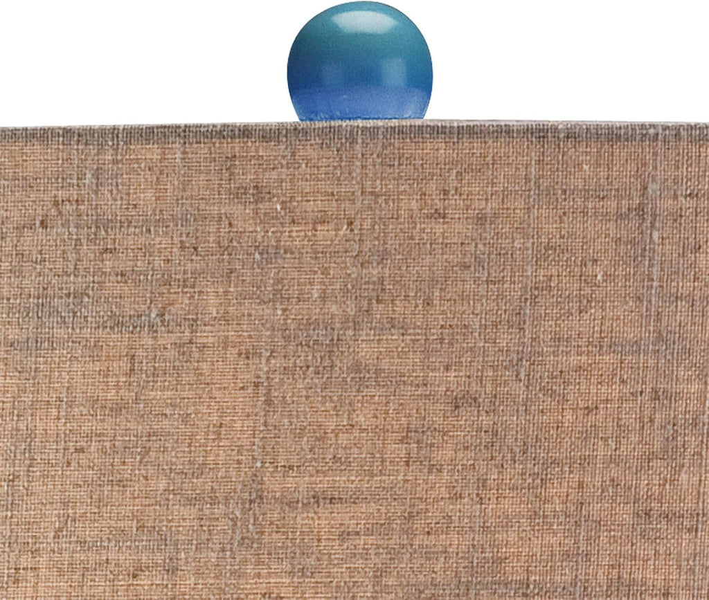 Possini Euro Design Mid Century Modern Style Table Lamp Ceramic Tiled Teal Tall Tan Linen Fabric Drum Shade Decor for Living Room Bedroom House Bedside Home Office Entryway (Colors May Vary)
