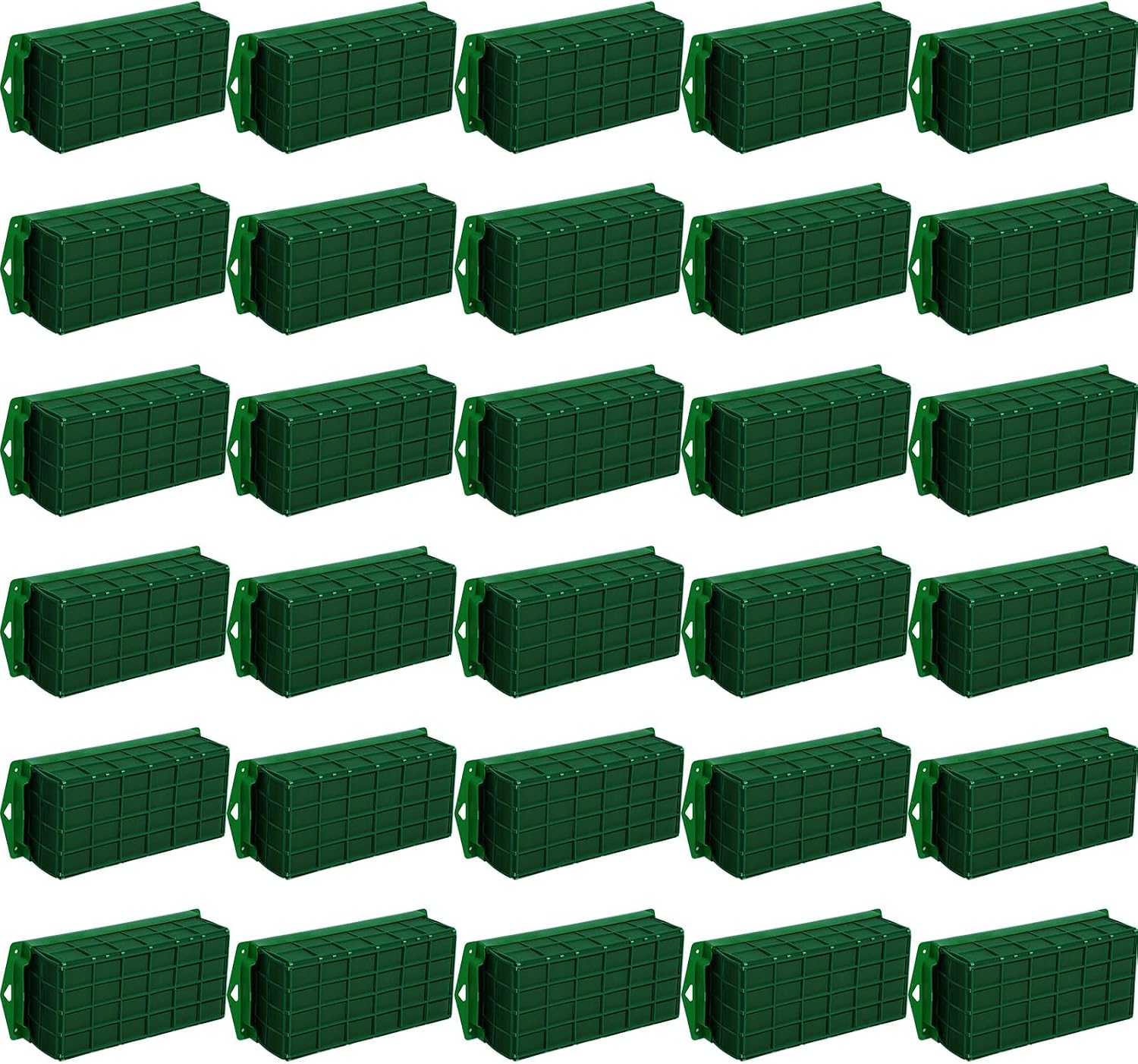 Boao 30 Pieces Floral Foam Cage Holder with Floral Foam for Fresh Flowers Cage Bowl for Table Centerpiece Flower Arrangement, Rectangle, 11.8 x 4.7 x 3.1 Inch