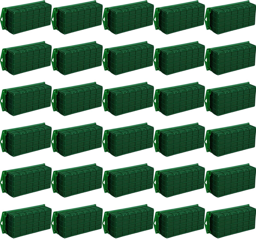 Boao 24 Pieces Floral Foam Cage Holder with Floral Foam for Fresh Flowers Cage Bowl for Table Centerpiece Flower Arrangement, Rectangle, 11.8 x 4.7 x 3.1 Inch