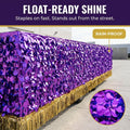 Anderson's Purple Metallic Floral Sheeting, 30 Ft. Parade Float Decoration for Trailers, Parties, Weddings, Proms, Photo Backdrops & Events – Shiny Fringe Garland for Indoor/Outdoor Use