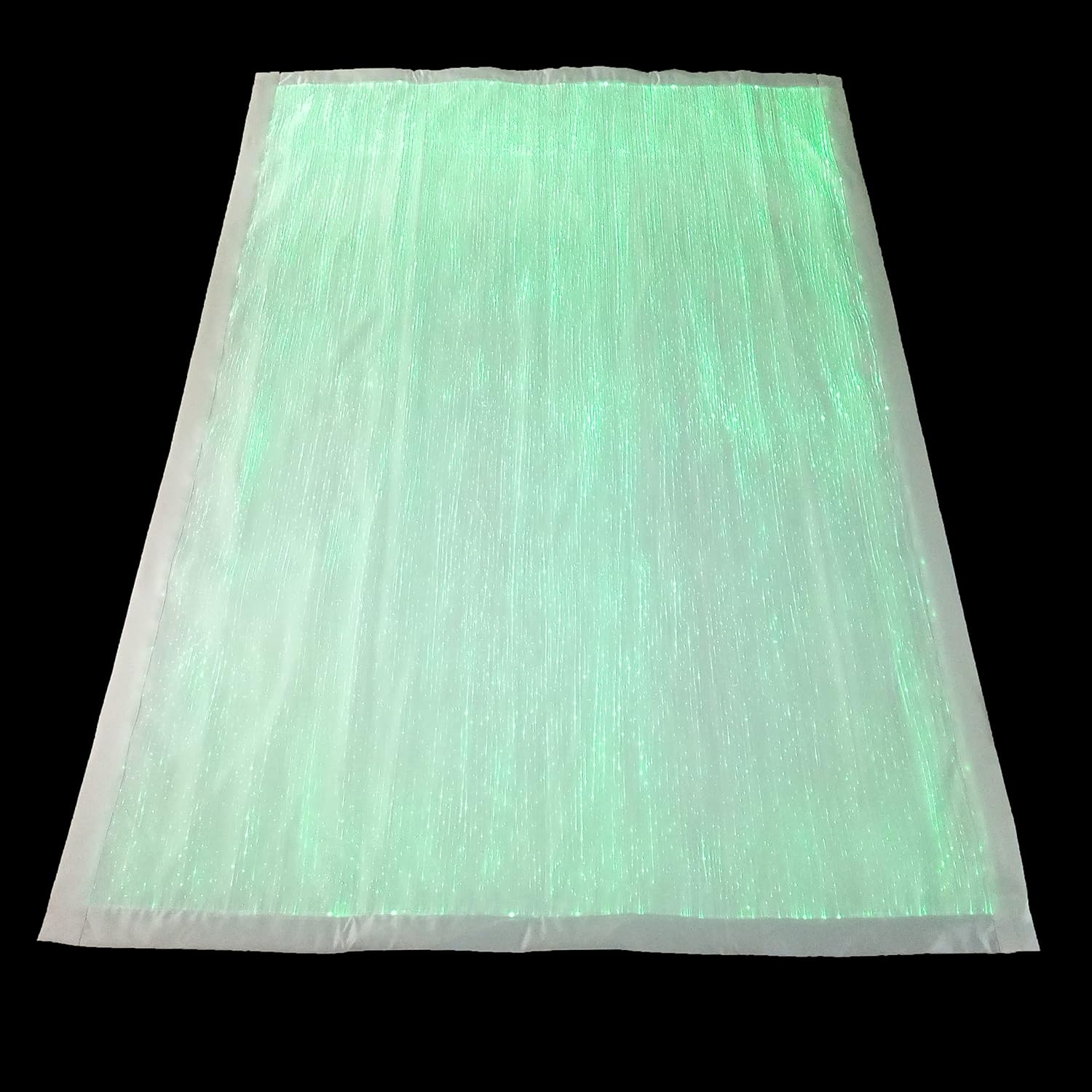 LED Table Cloth Cover - Fiber Optic Fabric Light Up Bar Disco Dinning Rectangle Tablecloth Birthday Party Wedding (White Fabric, L100*W150CM (L3.3*W4.9FT))