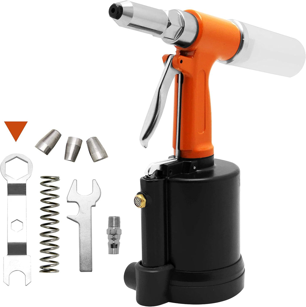 NEWTRY Air Hydraulic Double Power Pop Rivet Gun Industry Pneumatic Pop Riveter Heavy Duty Riveting Tool Kit for 3/32,1/8,5/32,3/16 Aluminium/Iron/Rivet Nut