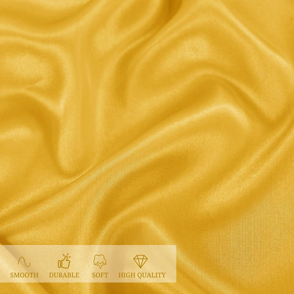 12 Pack 120 Inch Round Tablecloth, Gold Satin Fabric Table Cloth for Round Tables, Wrinkle Resistant Washable TableCover Bright Silk Table Clothes for Wedding Party Dining Tables Banquet