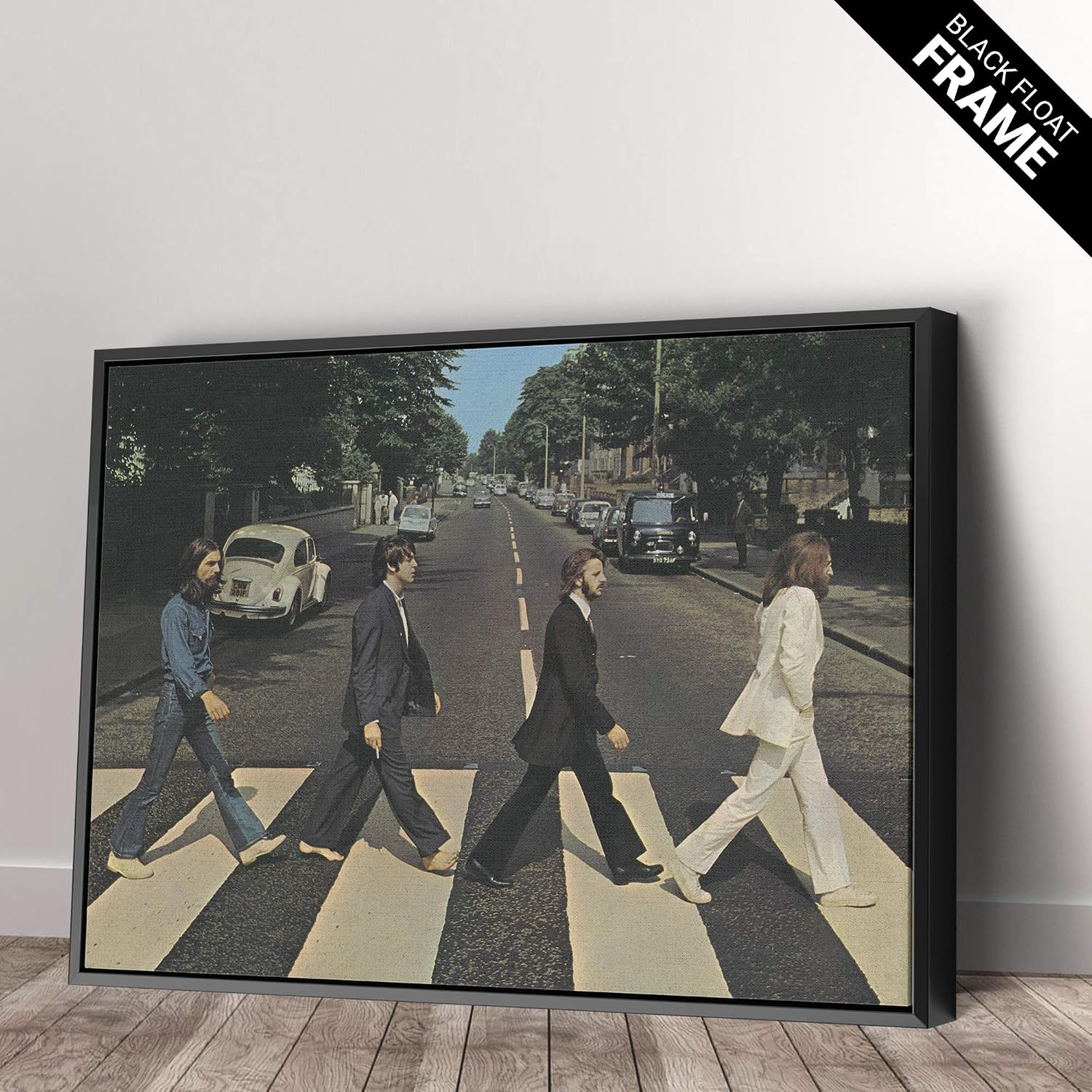 Amk Wood Vintage Rock Band Inspired Canvas Wall Art | Retro Musicians Street Crossing Print | Handmade Home Décor – Various Sizes (60in x 40in Gallery Wrapped)