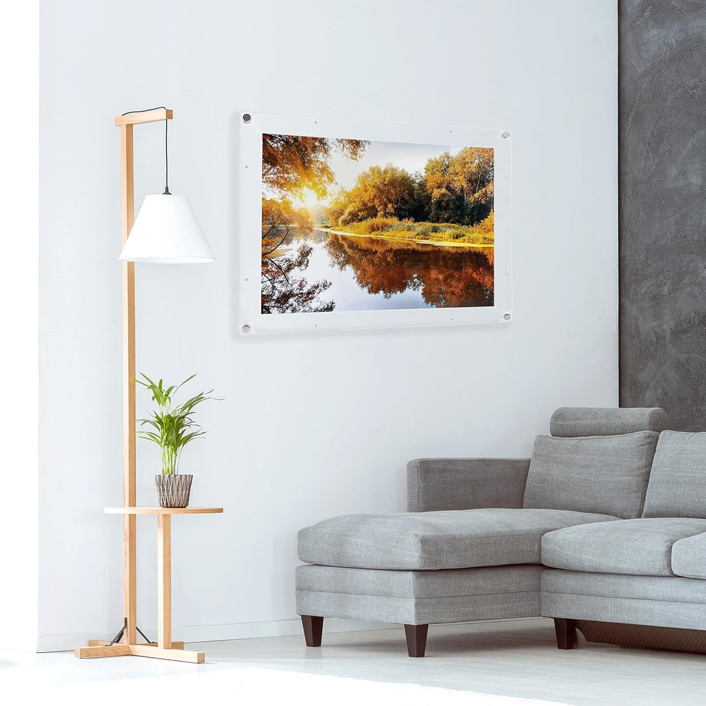 ArtToFrames 24x36 Inch Magnetic Acrylic Frame with Chrome Standoffs for Wall Mounting and Removable Acrylic Front, Full Frame Size is 28x40 Inches (AcrylicMagnet-109-24x36-79-1)