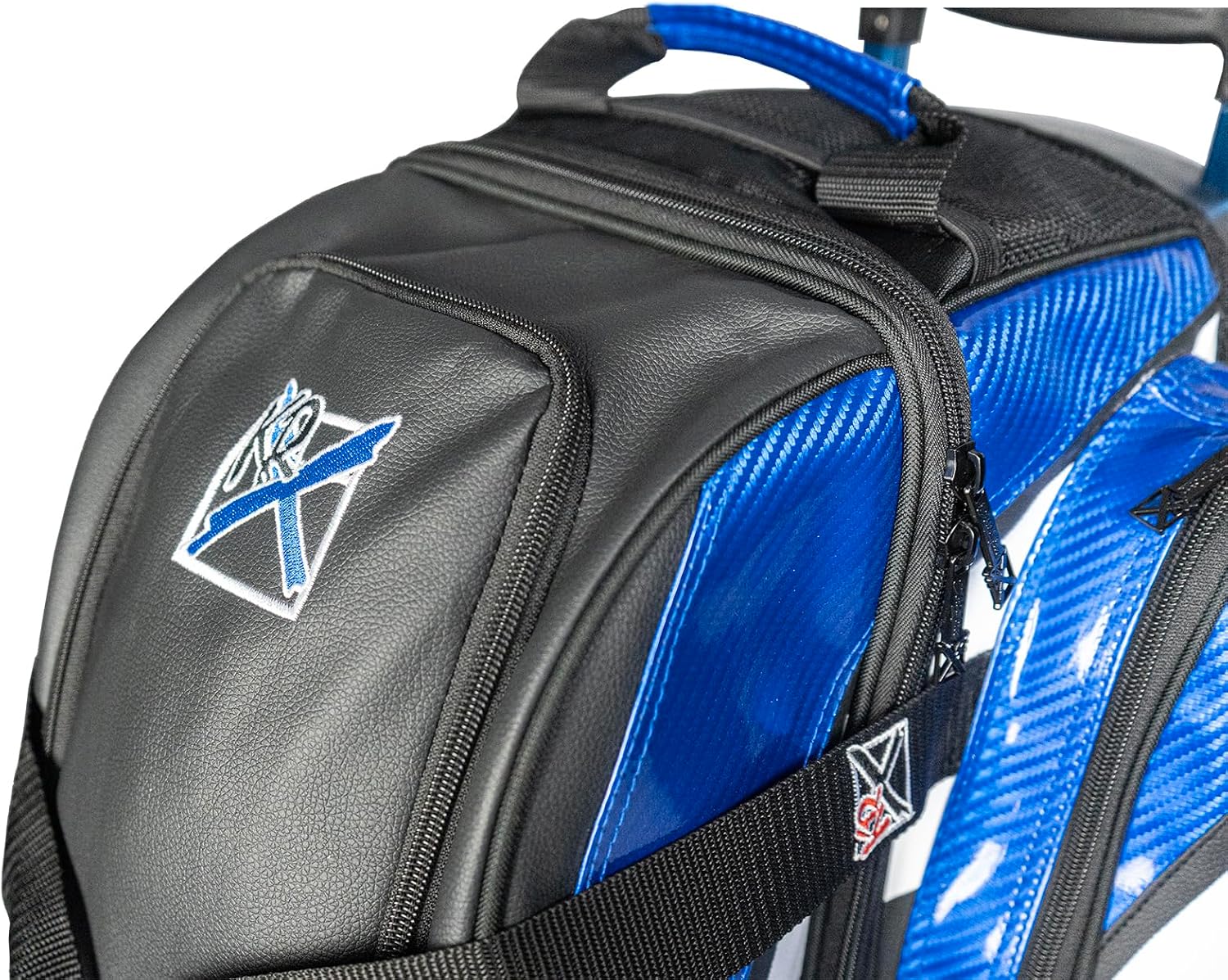 KR Strikeforce Cruiser Lux Double Bowling Ball Roller Bag with Upper Shoe Compartment and Side Accessory Pouch
