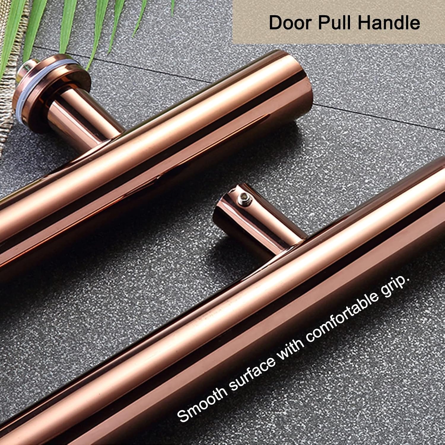Double-Side Round Glass Door Handle, Heavy Duty Exterior Barn Door Push Bar for Exit, Swing Entry Door Handle Bar with Mounting Screws (Color : Gold, Size : 60cm(23 5/8') 40cm)