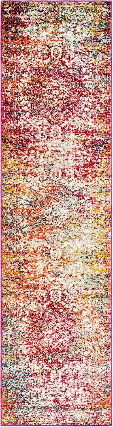 Rugs.com Arlington Collection Rug – 10 Ft Runner Multi Medium-Pile Rug Perfect for Hallways, Entryways