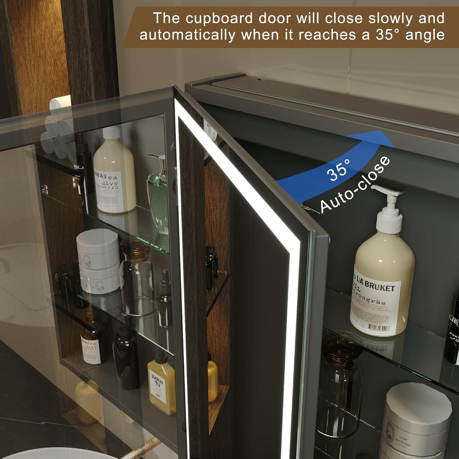 KWW LED Lighted Bathroom Medicine Cabinet with Sockets & USBs, Defogger, Dimmable, 3 Color Light Makeup Mirror, Easy to Install, Wall Mounted Cabinet (2 Door-30 * 28)