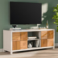 Bme Madia Deluxe TV Stand, Fully Asssembled Entertainment Center for up to 58 inch TV, Unique Pattern TV Console for Living Room, Bedroom, Dinning Room