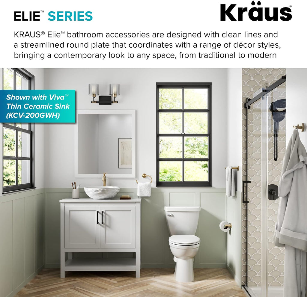 KRAUS Elie Bathroom Shelf Towel Rack with Towel Bar in Brushed Gold, KEA-18842BG