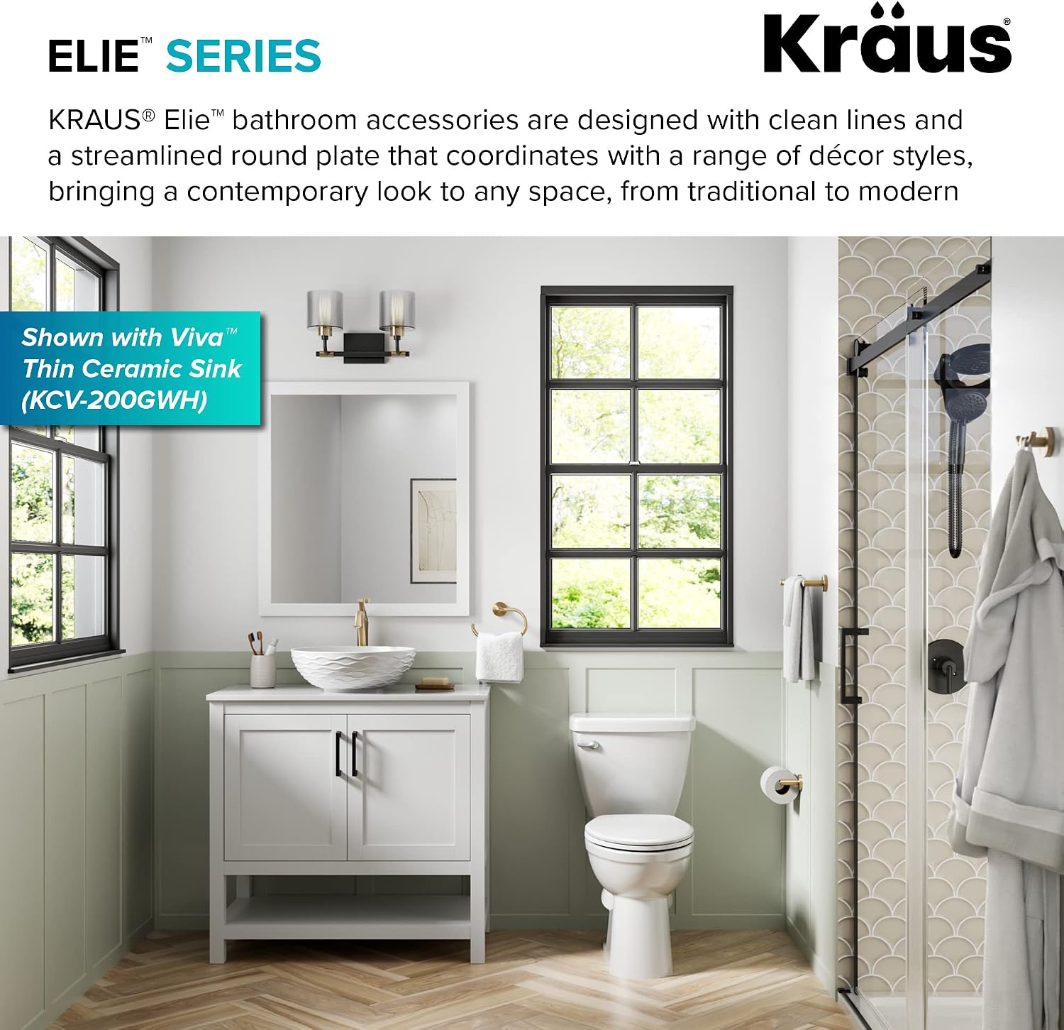 KRAUS Elie Bathroom Shelf Towel Rack with Towel Bar in Brushed Gold, KEA-18842BG
