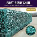Anderson's Teal Metallic Floral Sheeting, 30 Ft. Parade Float Decoration for Trailers, Parties, Weddings, Proms, Photo Backdrops & Events – Shiny Fringe Garland for Indoor/Outdoor Use
