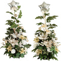 Ling's moment 41' Tall Free Standing Artificial Flowers Arrangements 2 pcs Wedding Arch Altar Stage Decorations Champagne Christmas for Ceremony Reception Rose Floral Party Outdoor Centerpieces Decor