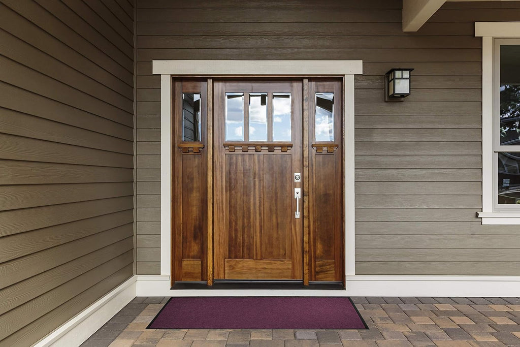 M+A Matting WaterHog Diamond | Commercial-Grade Entrance Mat with Rubber Border – Indoor/Outdoor, Quick Drying, Stain Resistant Door Mat (Dark Brown, 3' x 8')