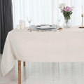 D'Moksha Homes Light Natural Linen Tablecloth 60 x 156 Inch - 100% Pure Linen Natural Tablecloth for Rectangle Tables - Classic Hemstitch, Machine Washable Table Cloth for Mothers Day, Spring