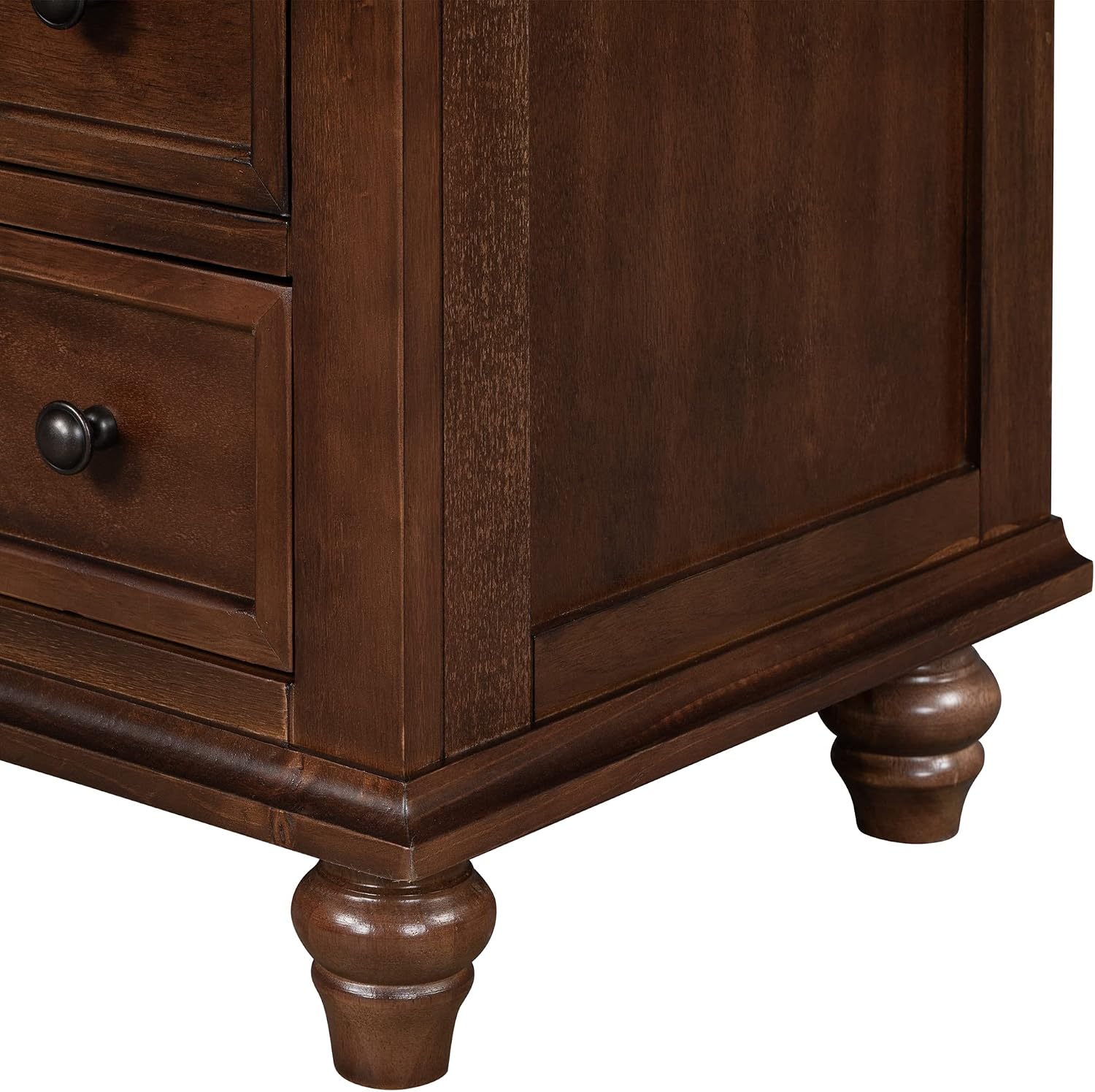 Modern Storage Wood Cabinet with 3-Drawer, Sofa Table Console Table End Table with Pull Out Tray, Accent Table Furniture for Entryway Living Room Bedroom, Fully Assembly Bedside Table (Brown)