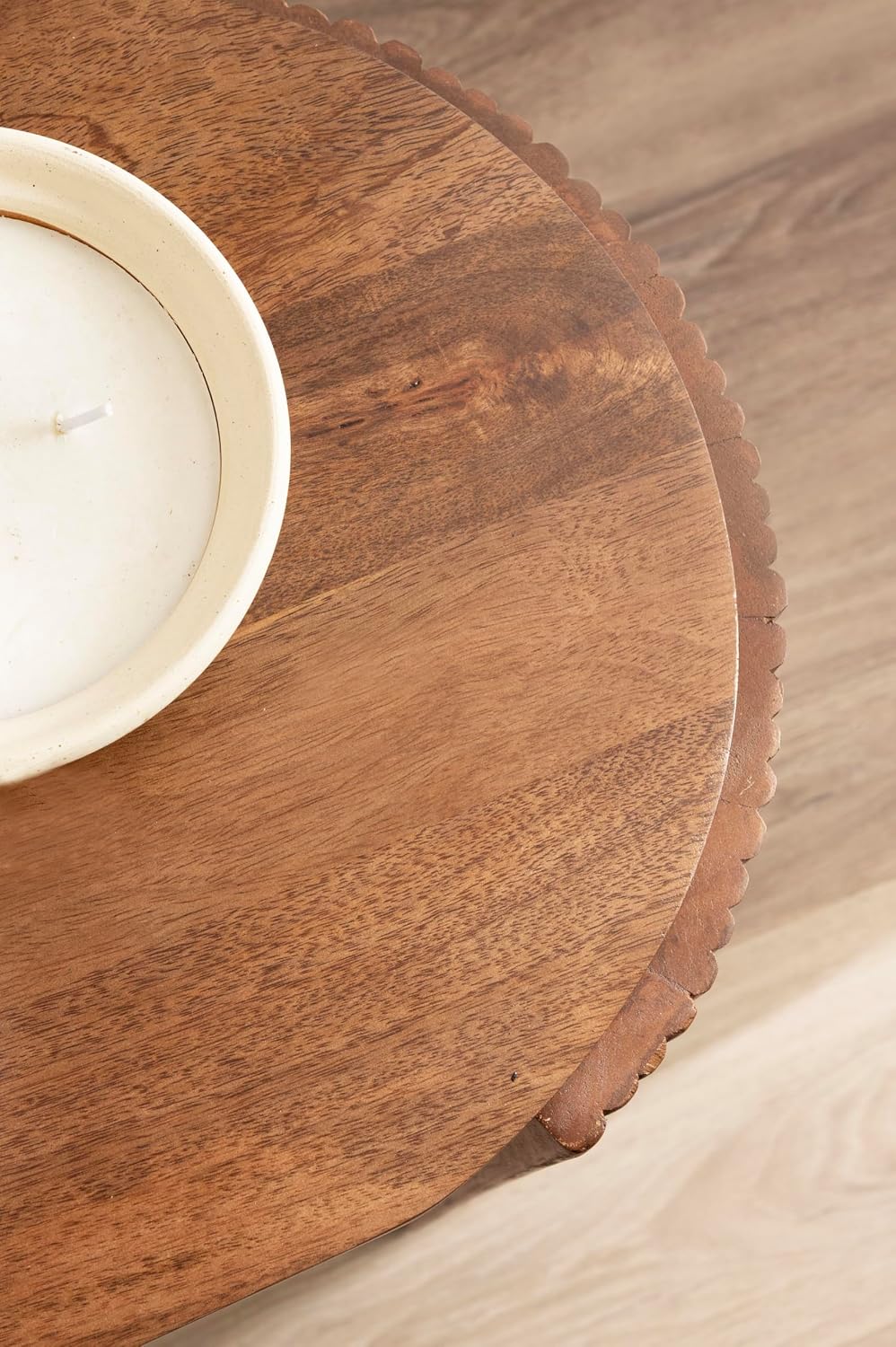 Kate and Laurel Cakora Modern Capsule Ribbed Mango Wood Side Table, 22 x 13 x 22, Walnut Brown, Mid-Century Decorative Two-Tier End Table for Use as a Bedroom Nightstand or Living Room Plant Stand